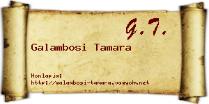 Galambosi Tamara névjegykártya